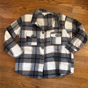 APRICOT Black and White Plaid Button Down Shirt
